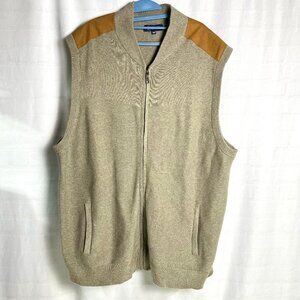 Roundtree & York Men's Zip Up Vest Brownish Gray Big Man Size 3XB Cotton